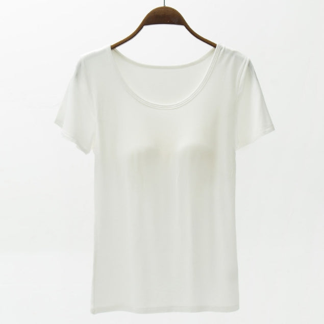 Round Neck Modal T-Shirt with Bra