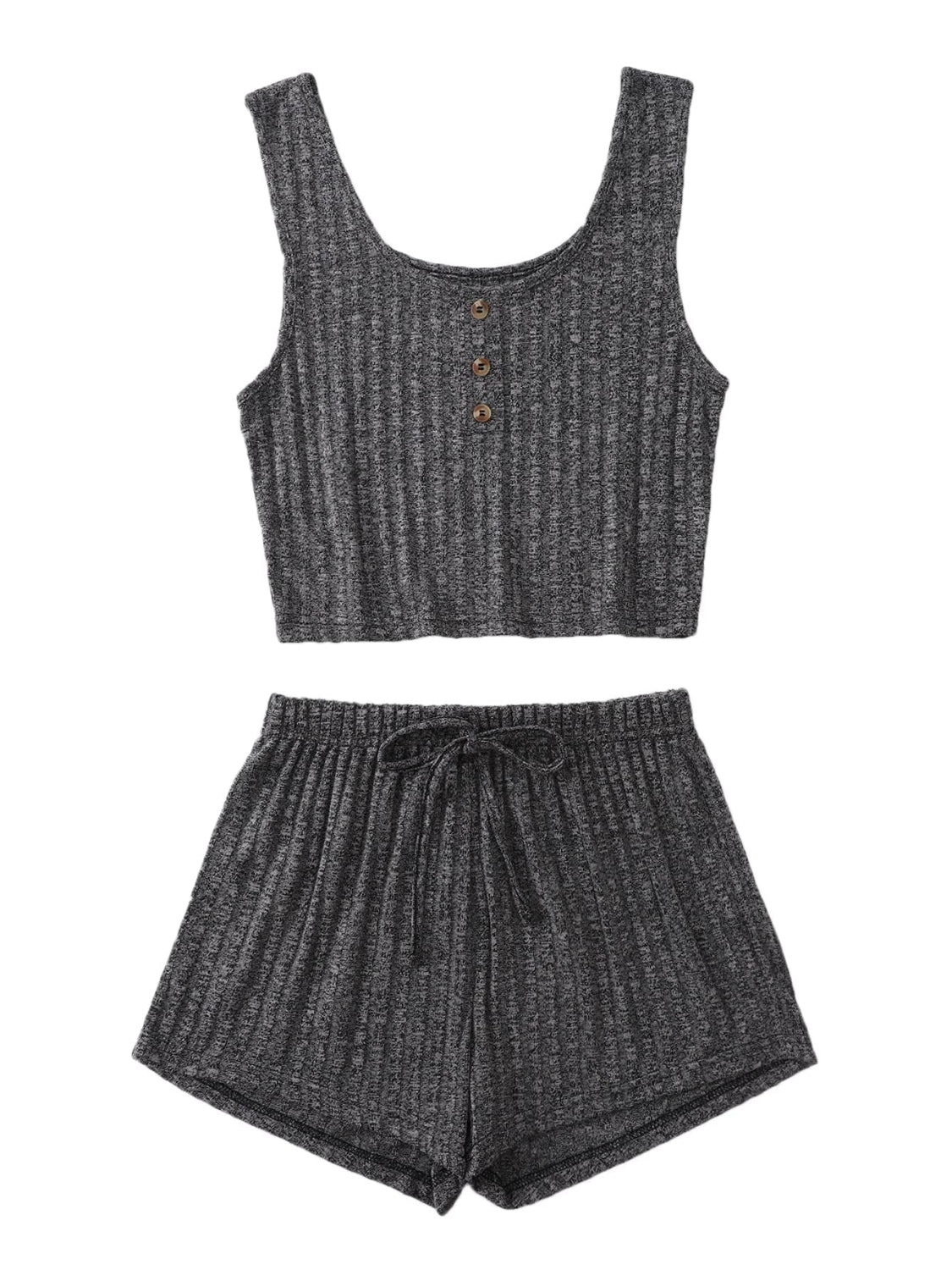 Scoop Neck Top and Shorts Lounge Set