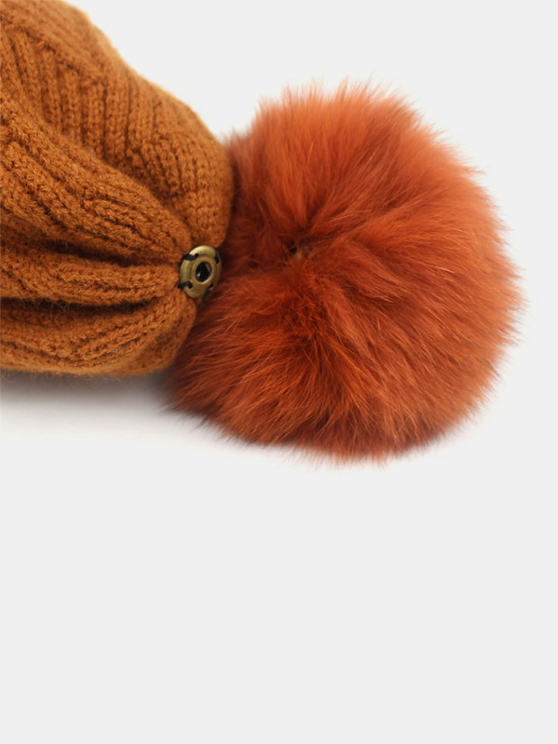 Thermal Knit Hat with Pompom