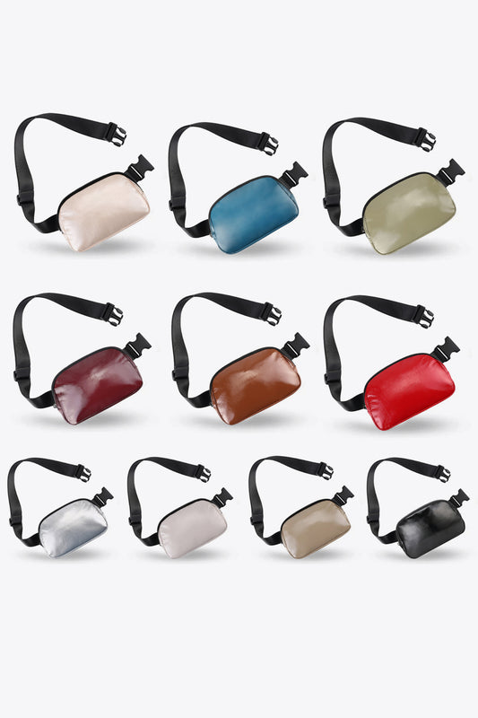 PU Leather Adjustable Strap Sling Bag