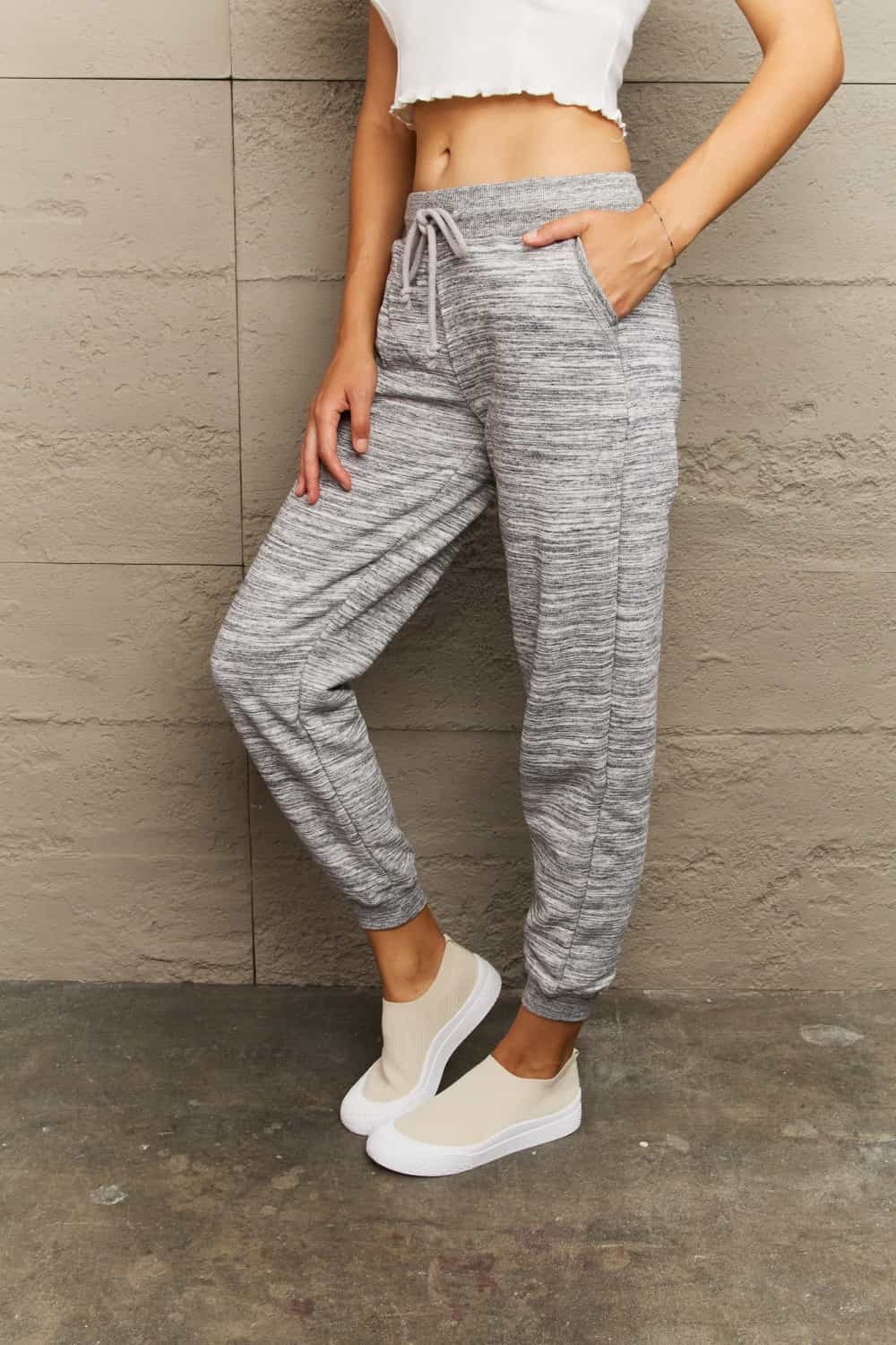 Full Size Tie Waist Long Sweatpants