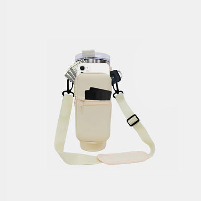 Insulated Tumbler Cup Sleeve With Adjustable Shoulder Strap