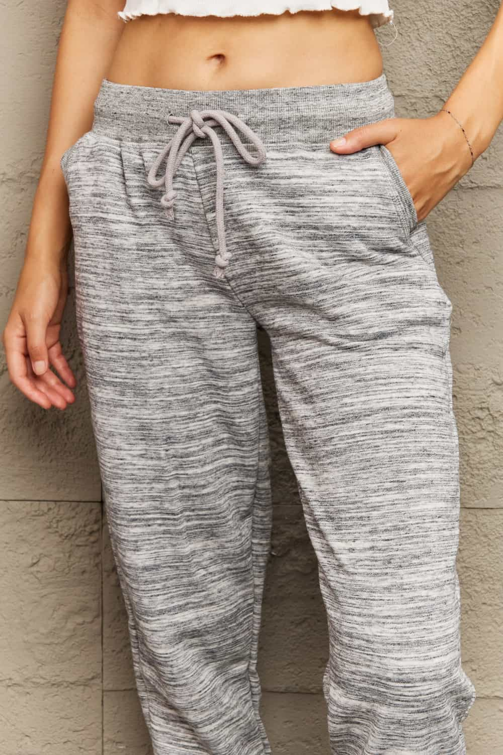 Full Size Tie Waist Long Sweatpants