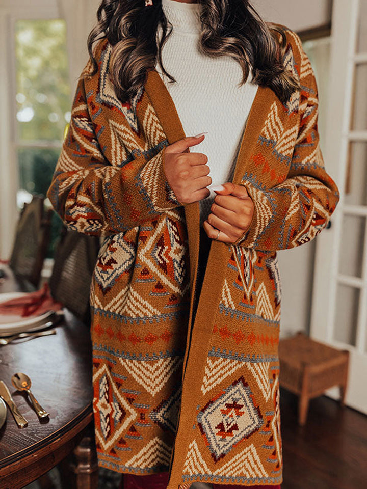 Printed Long Sleeve Cardigan