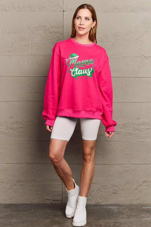 Simply Love Full Size MAMA CLAUS Round Neck Sweatshirt