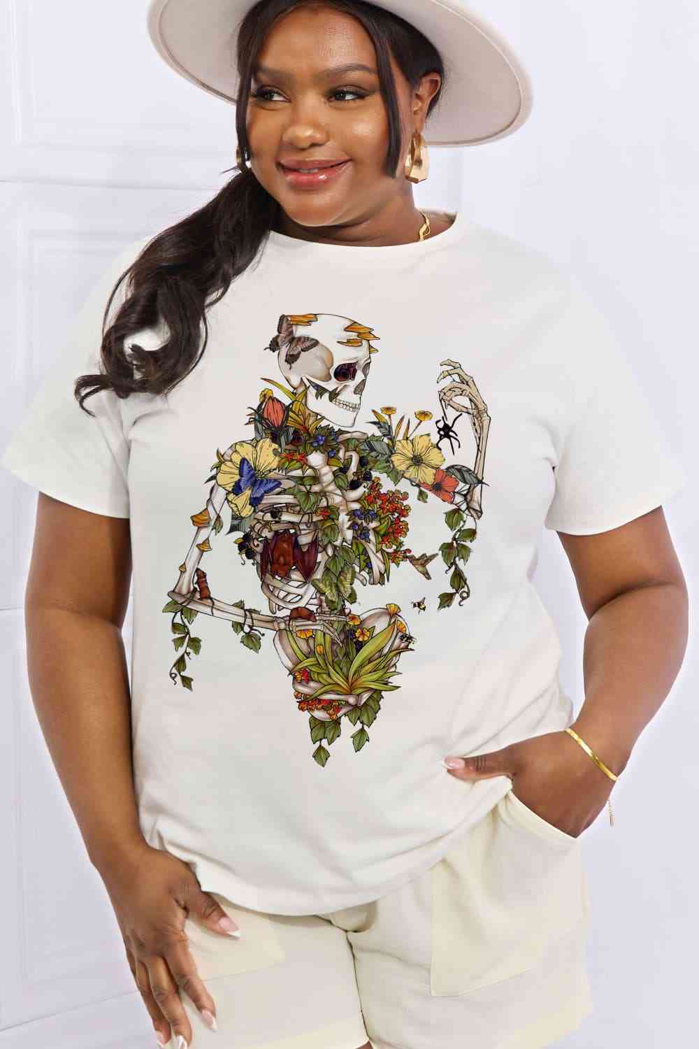 Simply Love Full Size Skeleton Graphic Cotton Tee