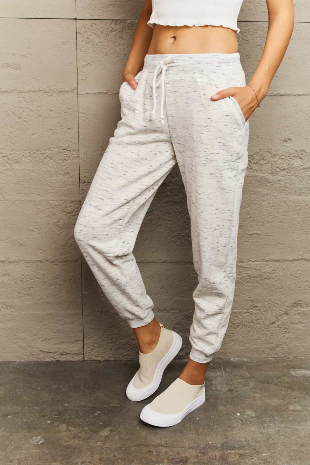 Full Size Tie Waist Long Sweatpants