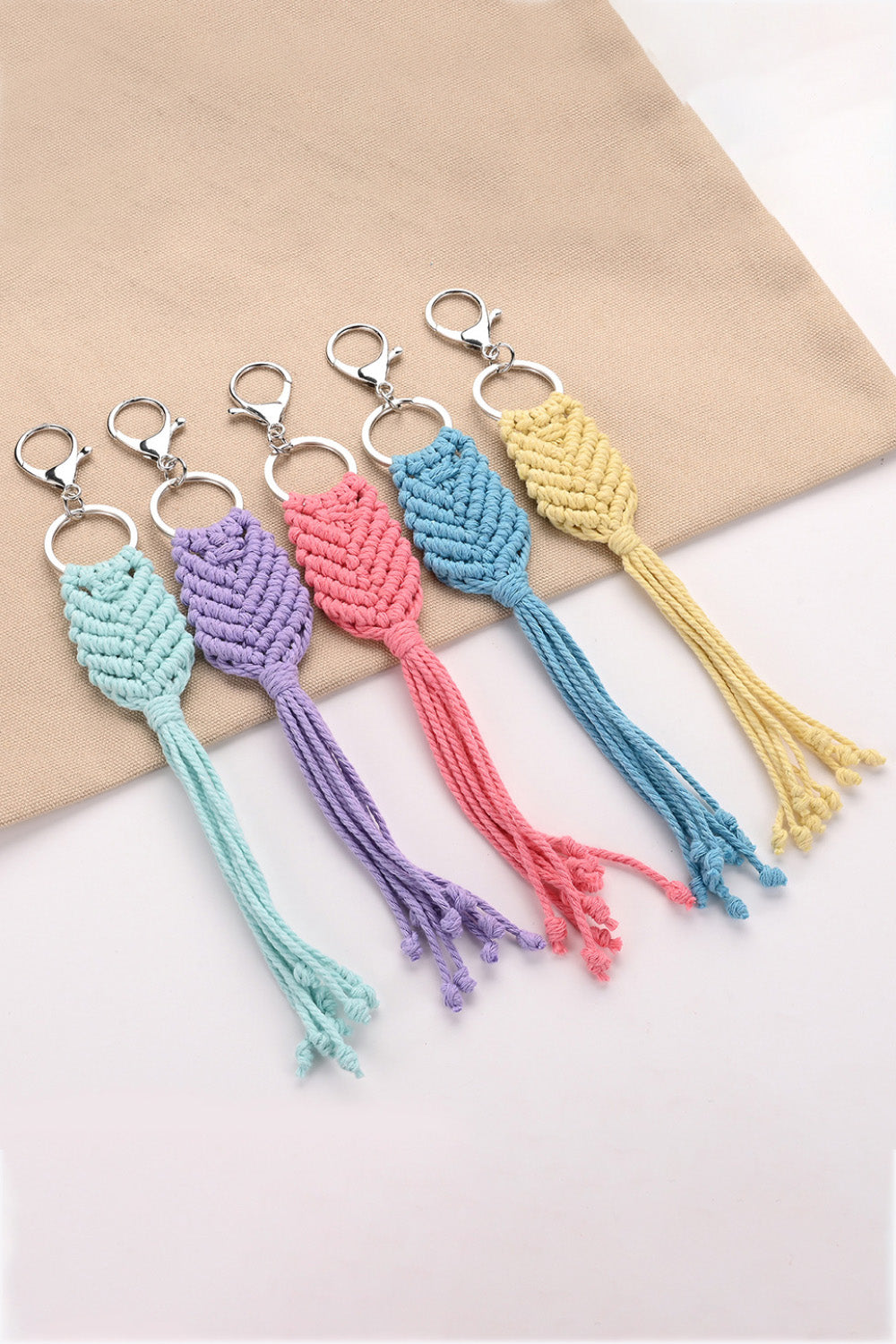 Assorted 4-Pack Handmade Fringe Keychain