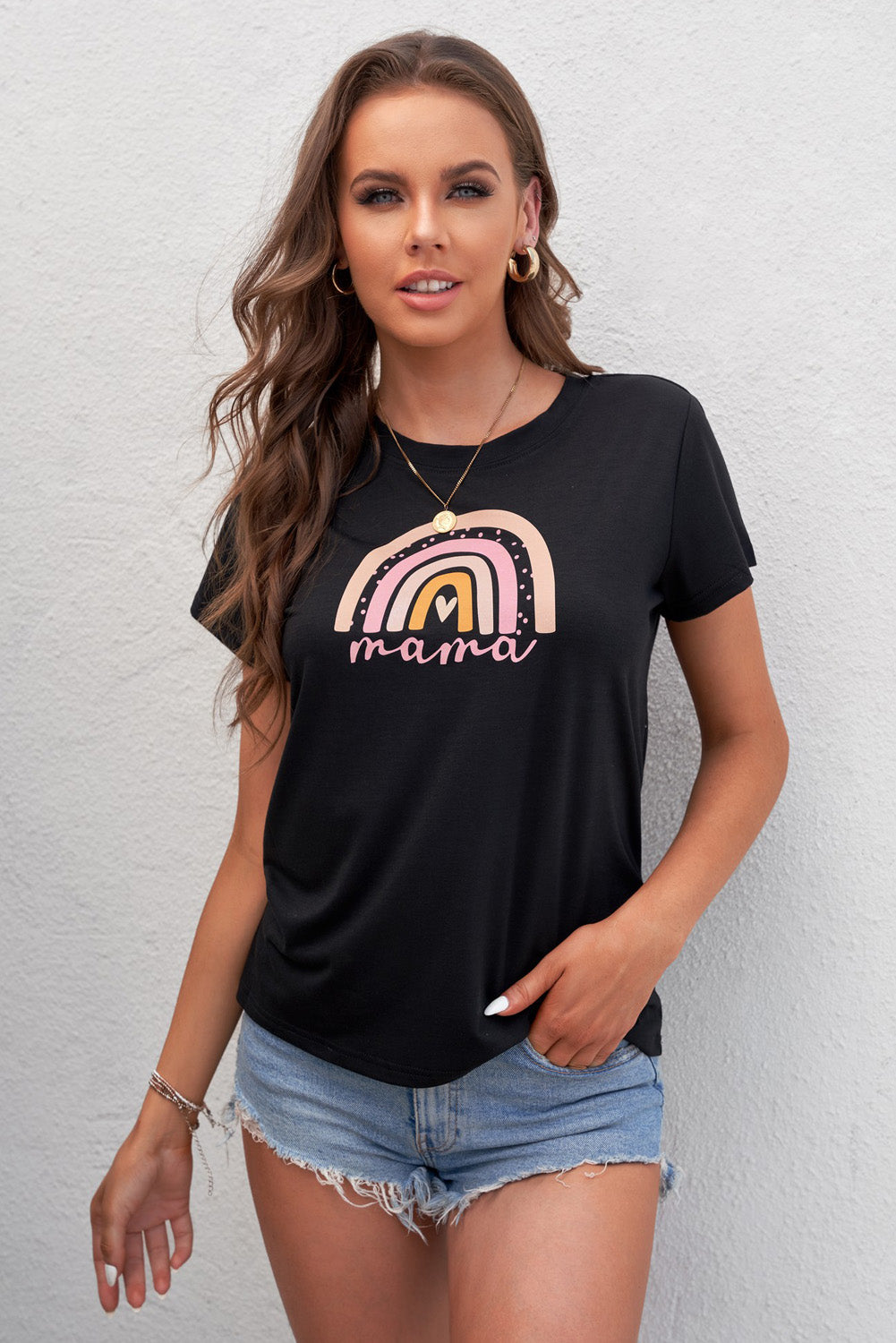 Women Graphic Round Neck Tee Shirt