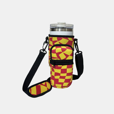 Insulated Tumbler Cup Sleeve With Adjustable Shoulder Strap