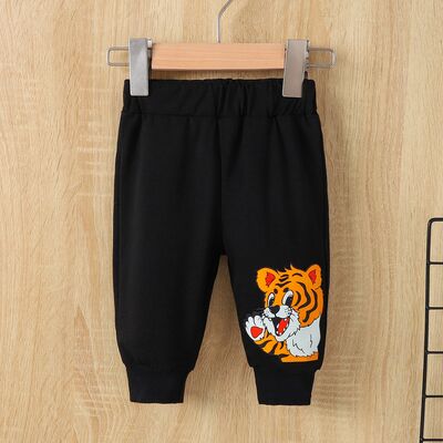 Tiger Long Sleeve Hoodie and Elastic Waist Pants Set