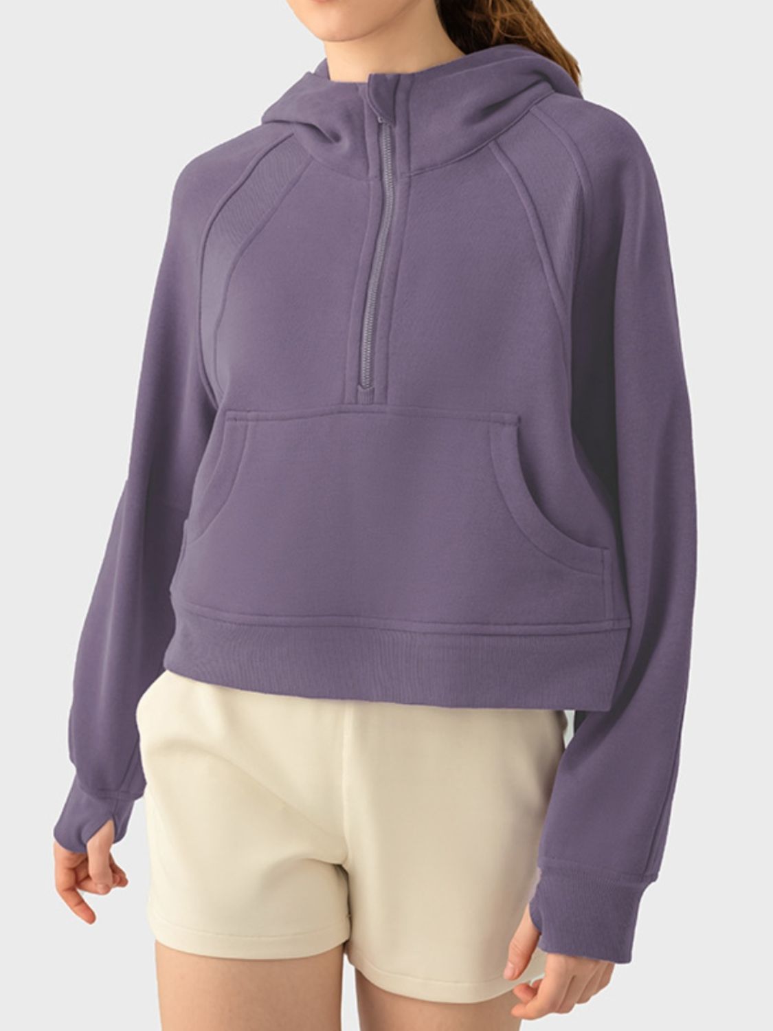 Half-Zip Long Sleeve Sports Hoodie