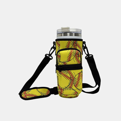 Insulated Tumbler Cup Sleeve With Adjustable Shoulder Strap