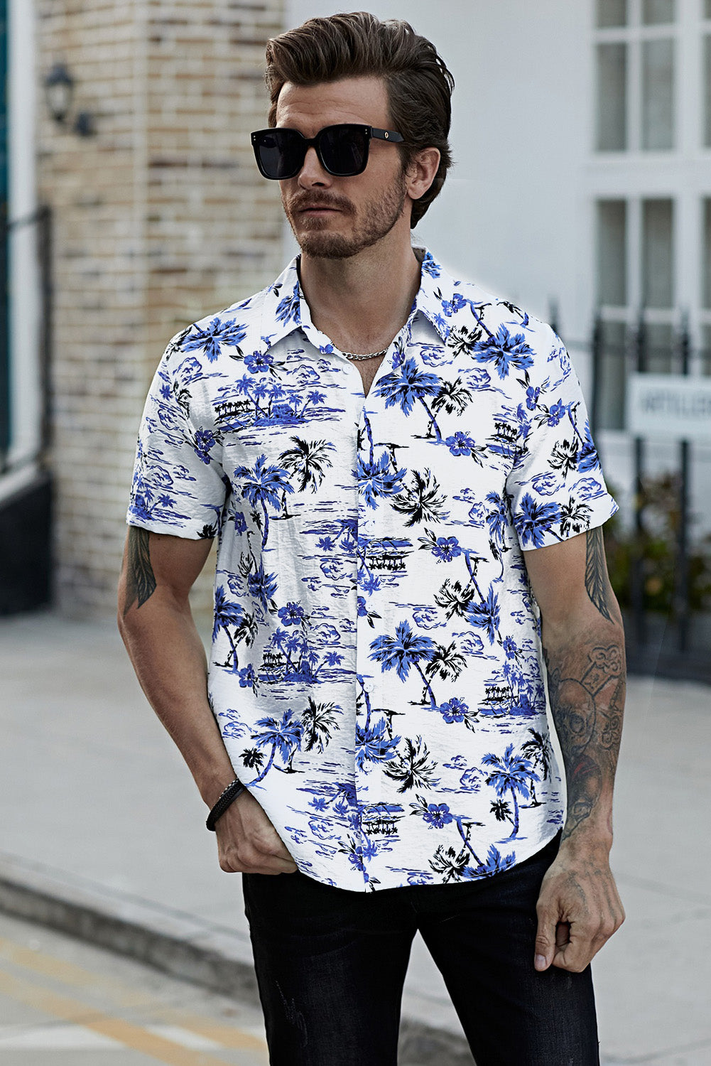 Hawaiian Print Short Sleeve Shirt